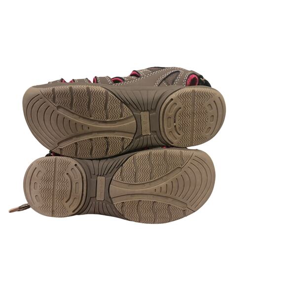 Eddie Bauer Sandals Womens Size 5 Taupe Pink Water Sport Closed Toe Bungee EUC - Picture 3 of 6